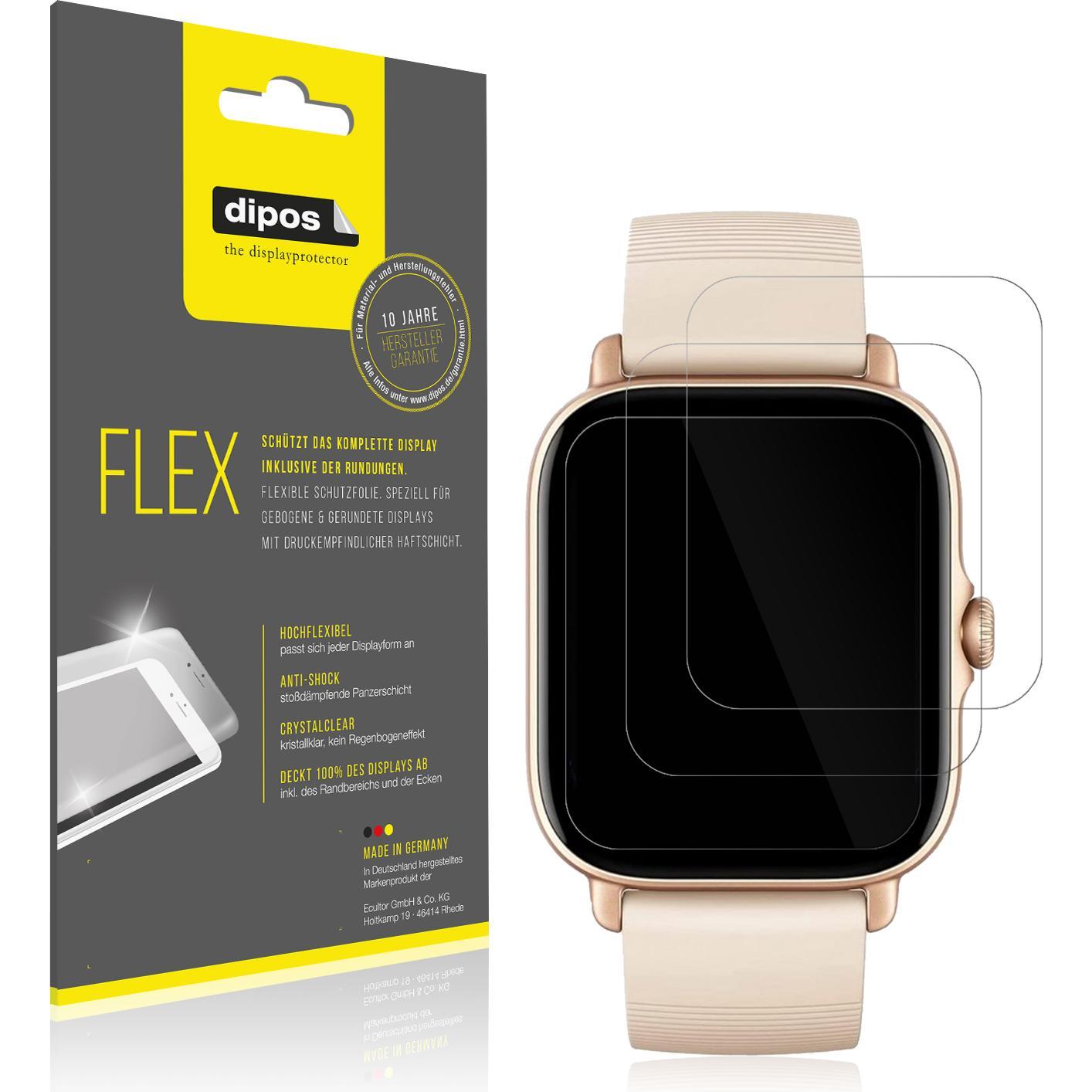 Dipos Displayschutzfolie Full-Cover 3D, Smartwatch Schutzfolie, Transparent