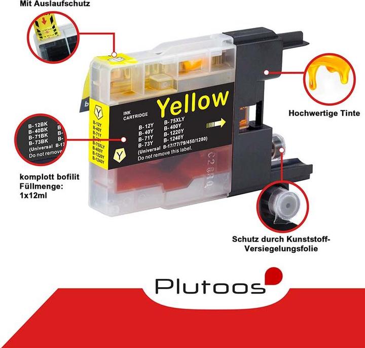 Image du produit Plutoos Brother LC-1240 Cartouches XXL compatibles, jeu de 4 couleurs (C, CF, M, Y)