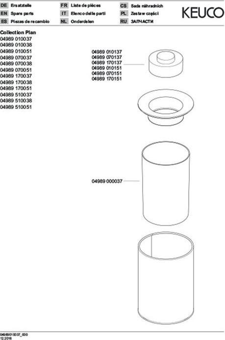 Produktbild Keuco Kunststoff-Einsatz PLAN lose sw-gr