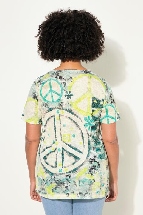 Image du produit Angel of Style T-shirt imprimé Peace, col rond et manches courtes (48)