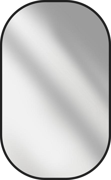 Produktbild Emke Badspiegel Oval 60*100cm, HD Wandspiegel für Badezimmer/Flur, Vertikal/Horizontal,Schwarzer Rahmen (60 x 100 cm)
