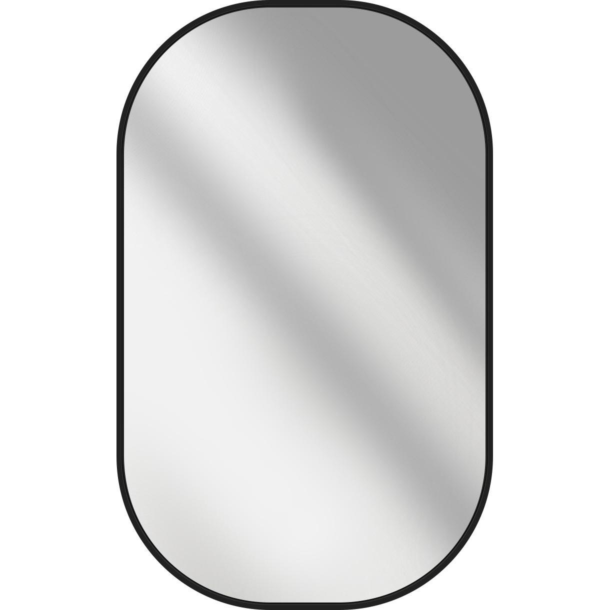 Emke, Spiegelschrank, Badspiegel Oval 60*100cm, HD Wandspiegel für Badezimmer/Flur, Vertikal/Horizontal,Schwarzer Rahmen