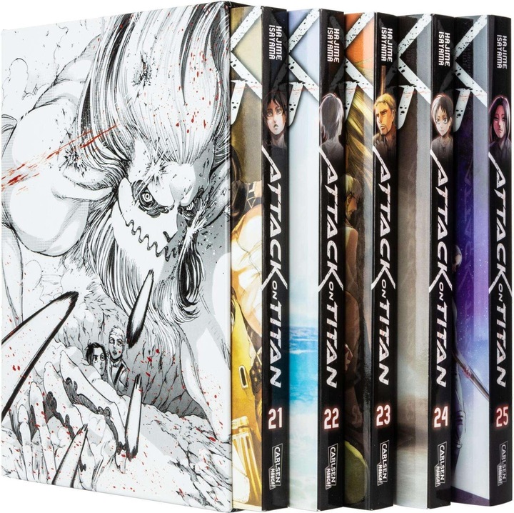 Actual product image Attack on Titan, Bände 21-25 im Sammelschuber mit Extra (German, Hajime Isayama, 2019)