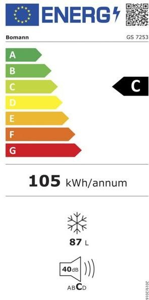 Energy Label Bomann GS 7253 (Stand-alone, 87 l)