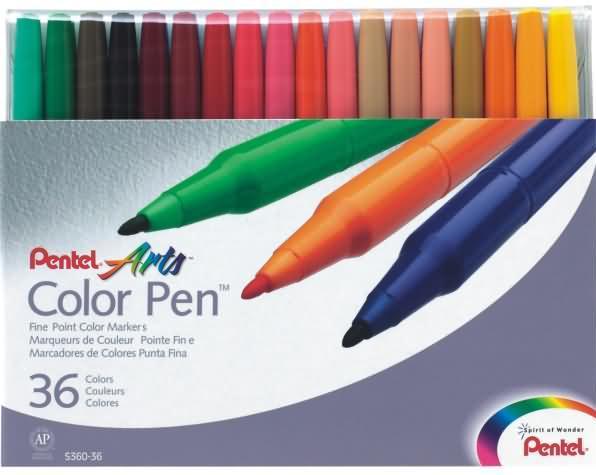Image du produit Pentel Stylo fibre Colour Pen 0,5-2,0mm VE=36 couleurs (36x)