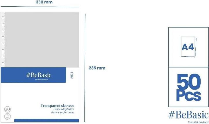 Immagine prodotto BeBasic Klarsichthüllen für A4-Ordner, 50 Stück (A4, 50 x)
