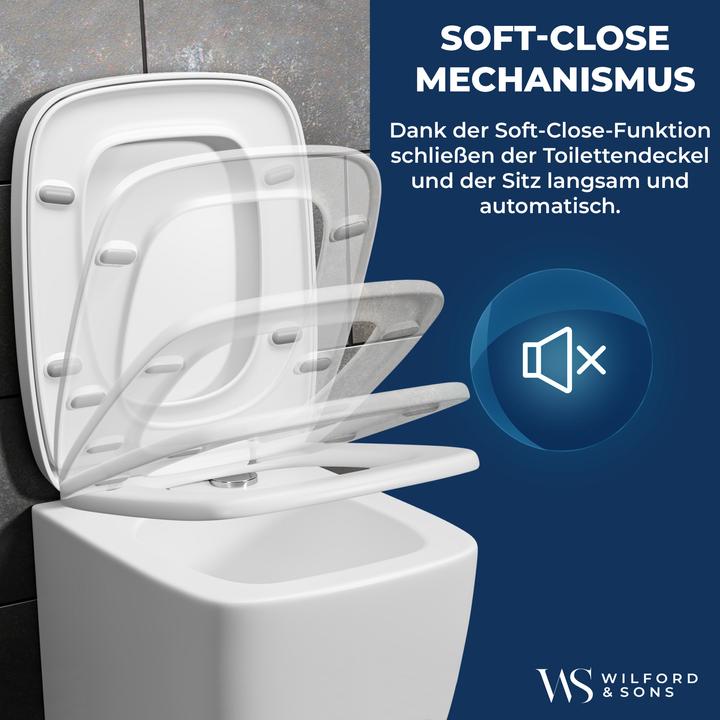 Produktbild Wilford & Sons Toilettensitz mit Soft-Close-Mechanismus (Rectangular Shape)