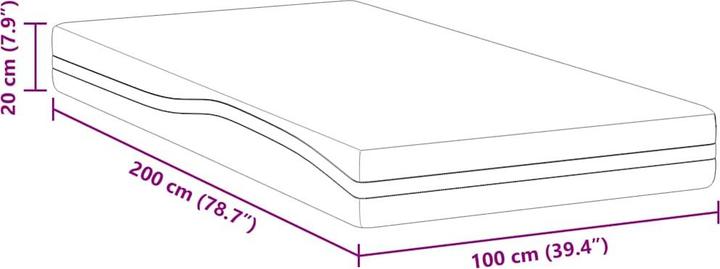 Produktbild vidaXL Gelmatratze (Schaumstoffkern, 100 x 200 cm)