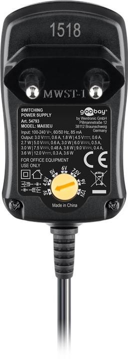 Produktbild Goobay 3 V - 12 V Universal-Netzteil