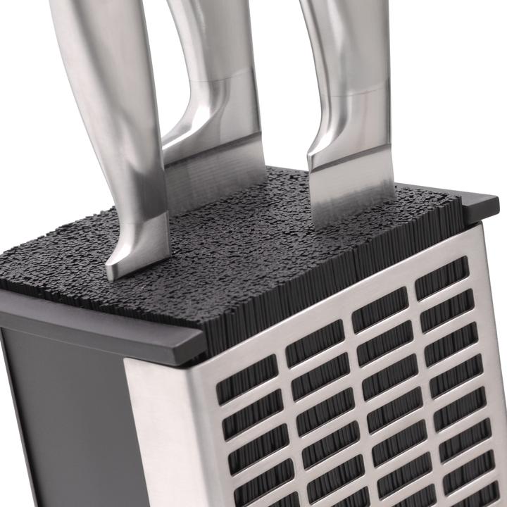 Produktbild WMF Messerblock ohne Messer unbestückt für 5-6 Messer Edelstahl Borsten leer