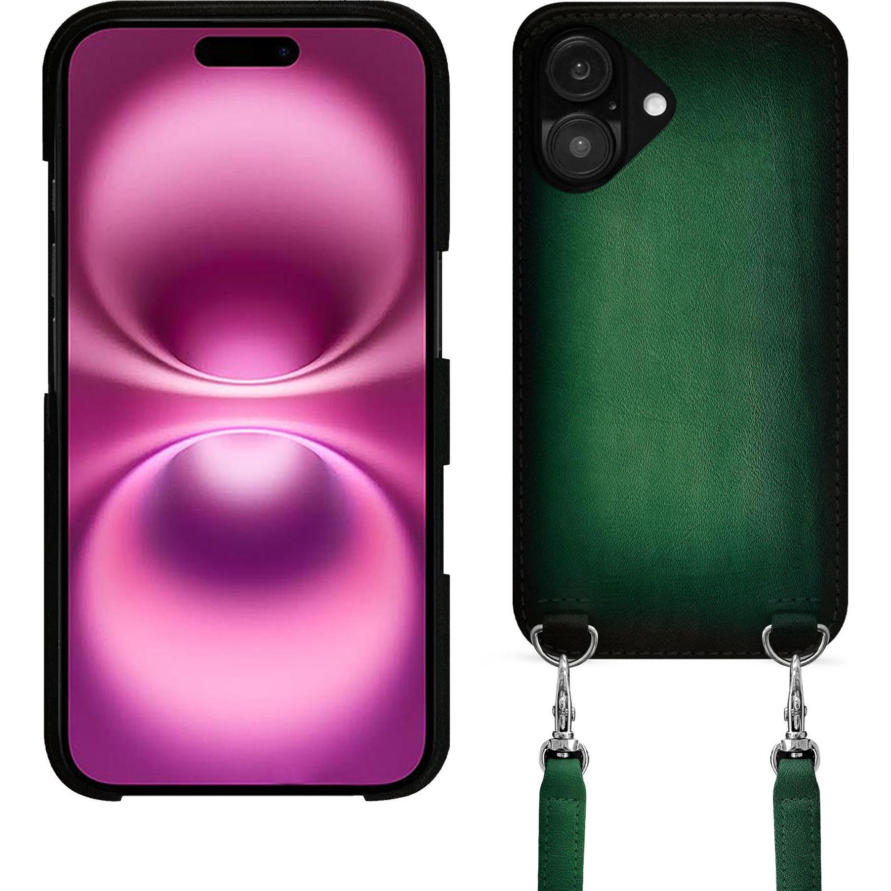 Noreve Schutzhülle mit Schulterriemen Apple iPhone 16 Plus (Apple iPhone 16 Plus), Smartphone Hülle, Grün
