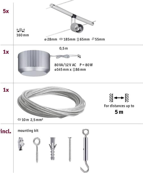 Produktbild Paulmann Wire System Spice Salt (GU5.3)