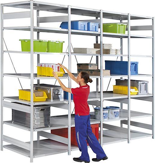 Produktbild eurokraft pro Grossfach-Steckregal, verzinkt