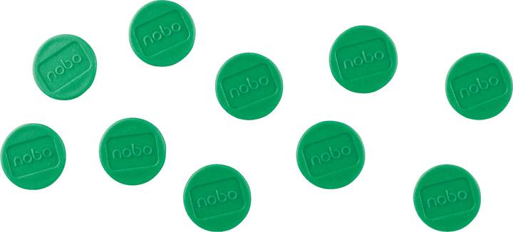 Actual product image Nobo Magnet round 13mm 1915289 green 10 pieces (10 x)