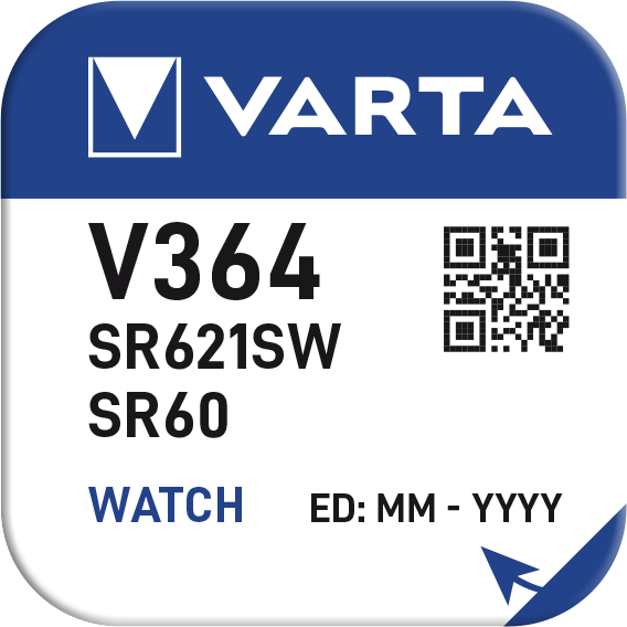 Actual product image Varta V364 / SR621SW - 10 button cells (10 pcs., SR60, 17 mAh)