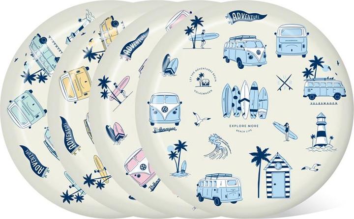 Actual product image Puckator plastic picnic plate volkswagen (x4) (4 x, 23 cm)