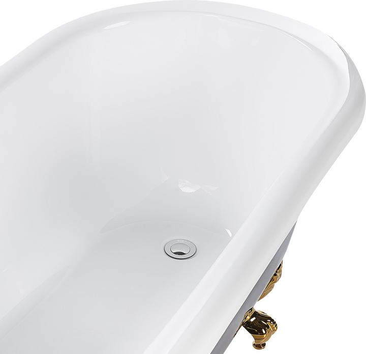 Produktbild Beliani Badewanne freistehend blau / weiss oval 153 x 77 cm CAYMAN (200 l, 153 cm, 77 cm)