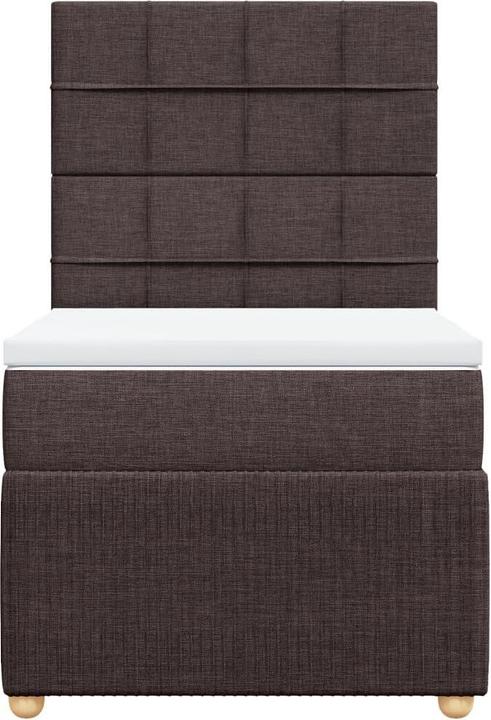 Produktbild VidaXL Boxspringbett Polsterbett Bett mit Matratze Dunkelbraun 80x200cm Stoff (80 x 200 cm)