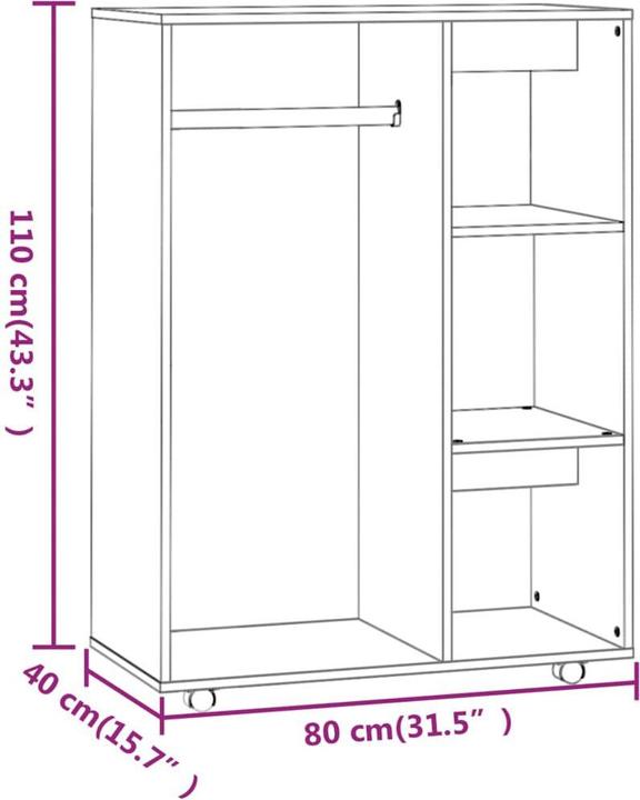 Immagine prodotto vidaXL Kleiderschrank (80 x 40 x 110 cm)