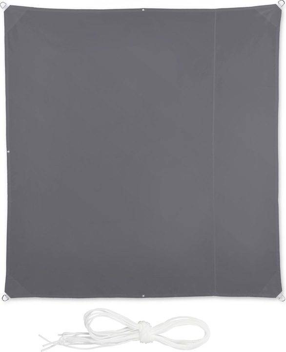 Actual product image Relaxdays Square Grey Shade Sail (200 x 200 x 0.5 cm)