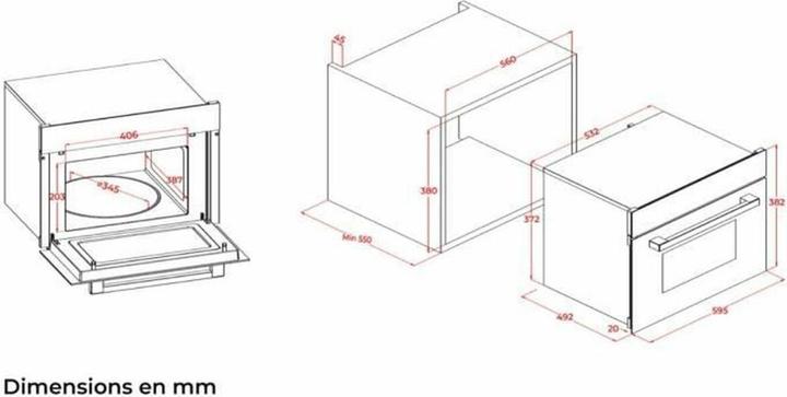 Immagine prodotto Continental Edison Mikrowellenherd integrierbar CEMO34CEB3 Schwarz 1450 W 34 L