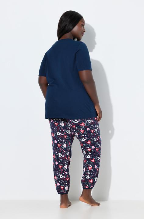 Produktbild Ulla Popken Pyjama, Herzen, V-Ausschnitt, Halbarm (54)