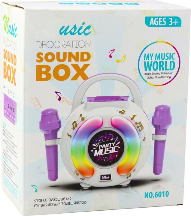 Lean Toys Karaoke-Set Zwei Mikrofone Bluetooth-Lautsprecher MP3-Aufnahme LED