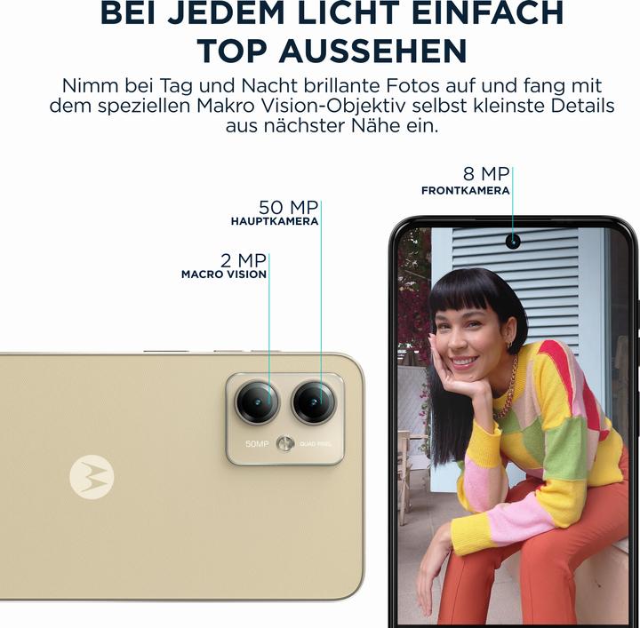 Actual product image Motorola Moto G14 (128 GB, Butter Cream, 6.50", Dual SIM, 50 Mpx, 4G)