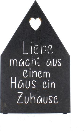 Produktbild MICA Living Dekohänger mit Spruch - schwarz/gold - ca. 20 x 10 x 33 cm