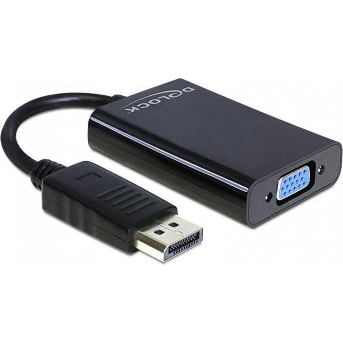 Delock DP zu (VGA, 12 cm), Data + Video Adapter, Schwarz
