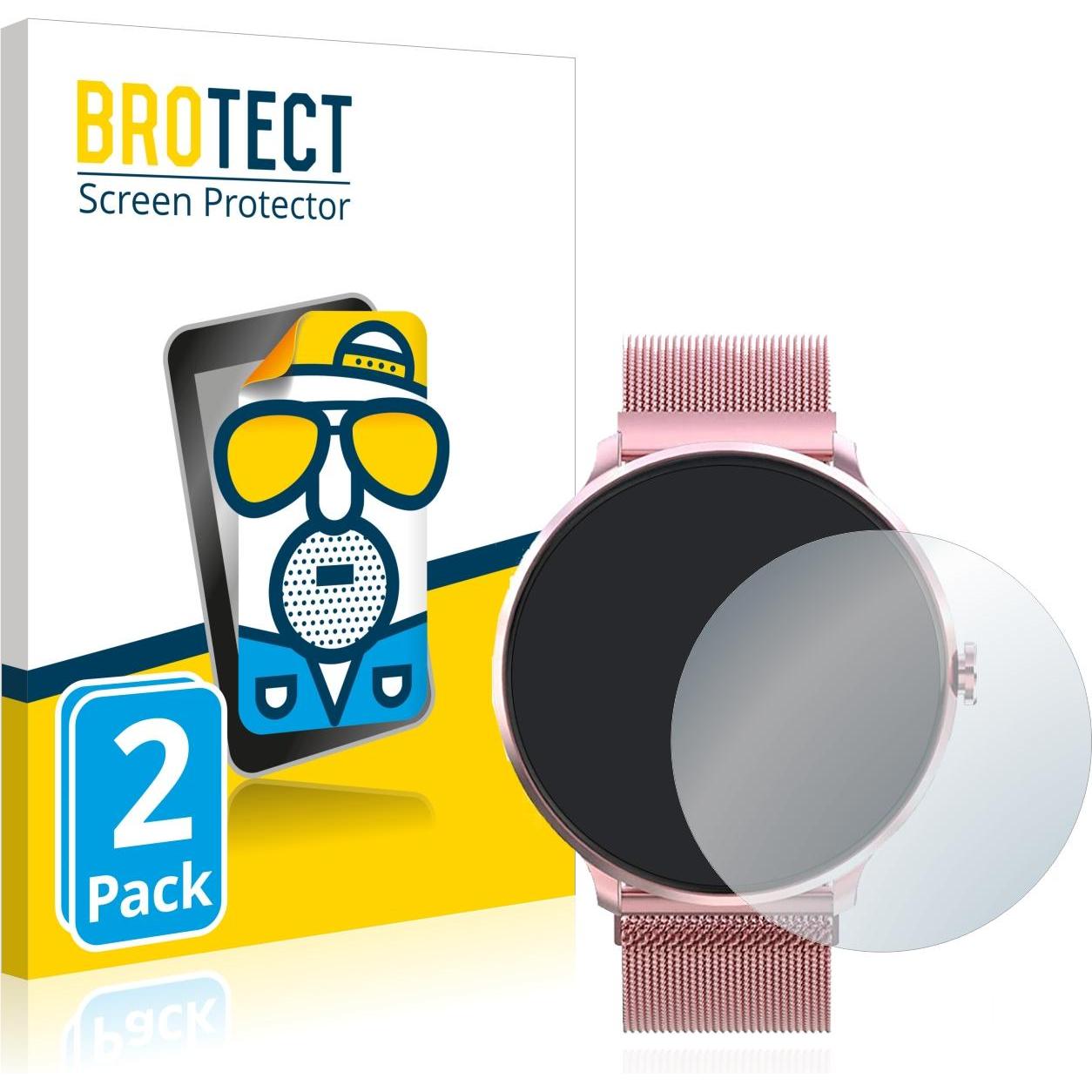BROTECT Entspiegelungs-Schutzfolie Displayschutz Matt, Smartwatch Schutzfolie, Grau