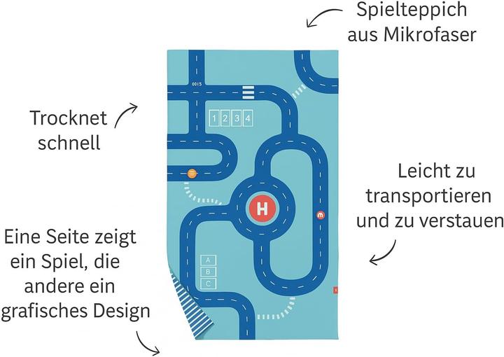 Actual product image Lumarko QUUT Dwustronny recznik plazowy PlayTowels L (180 x 100cm) Road (180 x 100 cm)