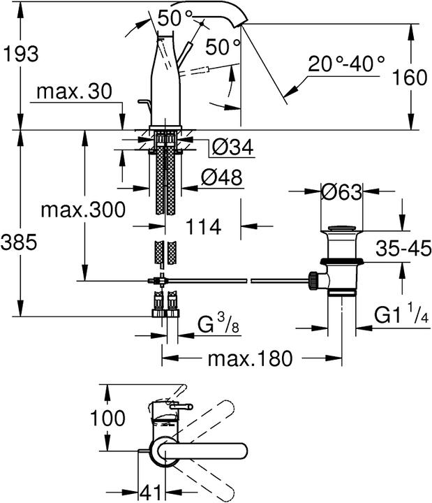 Produktbild Grohe Essence Einhand-Waschtischbatterie M-Size