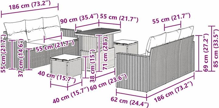 Produktbild vidaXL Garten Sofaset
