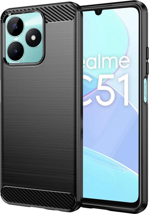 Actual product image Techsuit - Carbon Silicone - Realme C51 / Note 50 - Black (Realme C51, Realme Note 50)