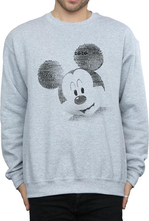 Actual product image Disney Mens Mickey Mouse Text Face Sweatshirt (L)