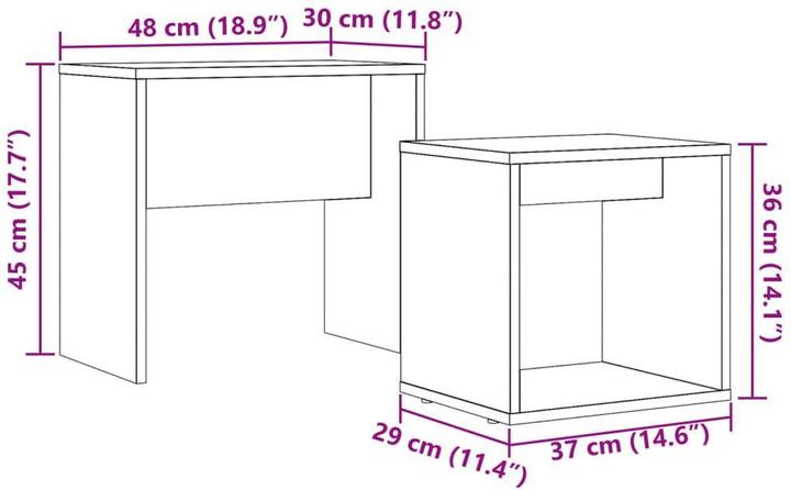 Immagine prodotto vidaXL Satztisch (48 x 30 x 45 cm)