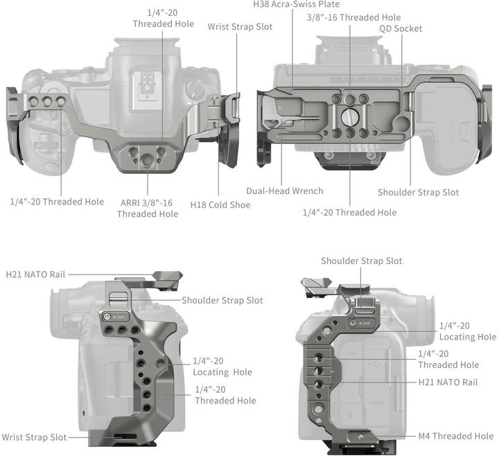 Produktbild SmallRig 4977 HawkLock Quick Release Cage for Canon EOS R5 Mark II (Cage)