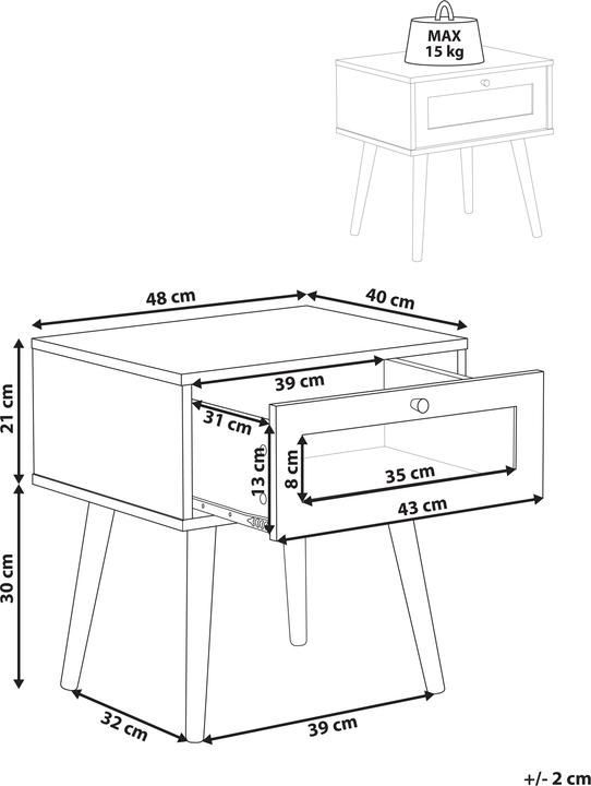 Immagine prodotto Beliani Albany (48 x 40 x 51 cm)