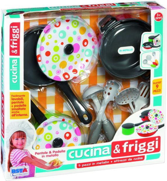 Actual product image Rs Toys Set da cucina in metallo 9 pezzi