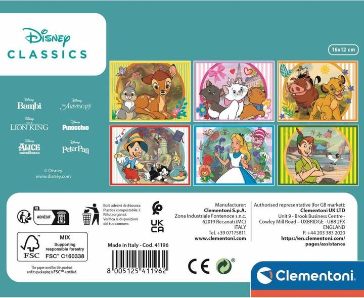 Actual product image Clementoni Disney Classic Puzzle 12 cubes (12 pieces)