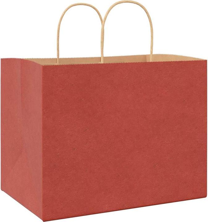 Actual product image VidaXL Kraft paper bags 50 pcs. with handle red 32x22x24 cm paper bag (Gift bag, 50 x)