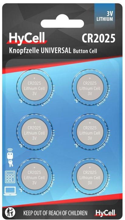 Produktbild HyCell Knopfzelle (6 Stk., CR2025, 140 mAh)