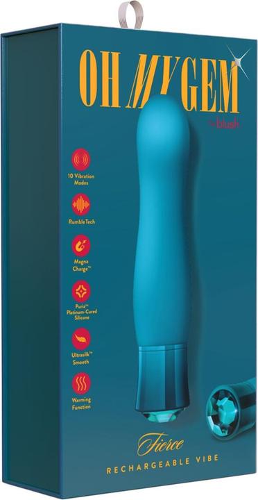 Actual product image Blush Novelties Oh My Gem - Fierce - 5.5" Puria Silicone G-Spot Vibrator - 5 Speeds & 5 Unique Vibra