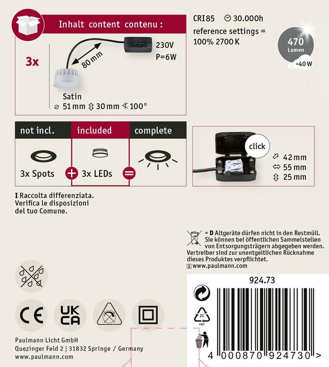 Produktbild Paulmann Coin Choose 3er Set (470 lm)