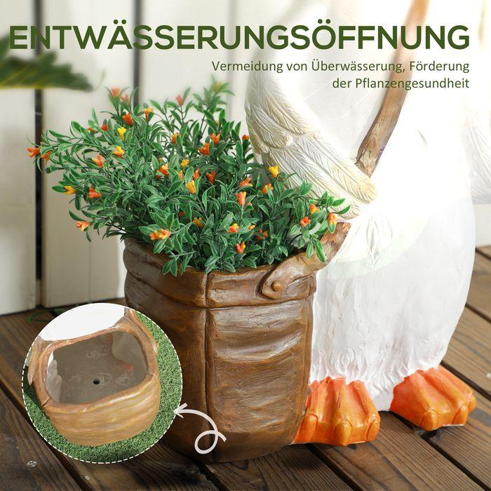 Produktbild Swisshandel24 Pflanztopf "Schwan mit Schulranzen" Design, Übertopf mit Entwässerungsbohrung, für Indoor & Outdoor (18 cm)