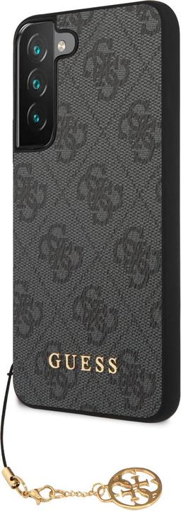 Immagine prodotto Guess Coque toile similicuir monogramme logo métallique doré avec pendentif charm (Samsung Galaxy S24+)