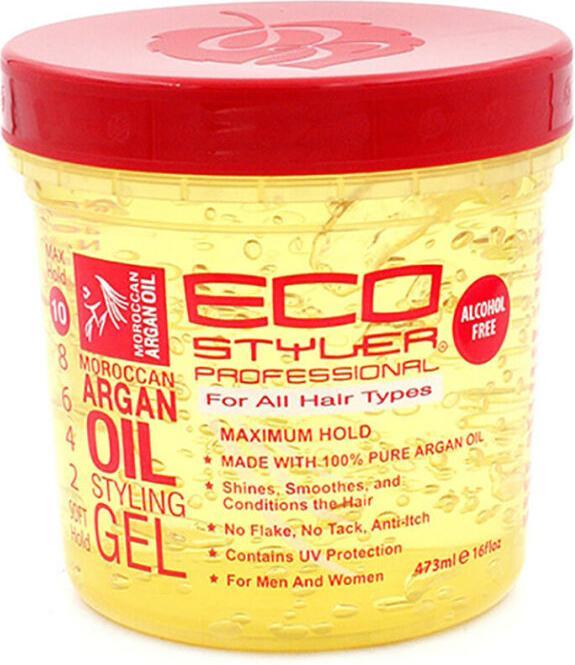 Actual product image Eco Style Styling Gel with Moroccan Argan Oil All Day Hold Alcohol Free Paraben Free Sulphate Free N (Hair gel, 473 ml)