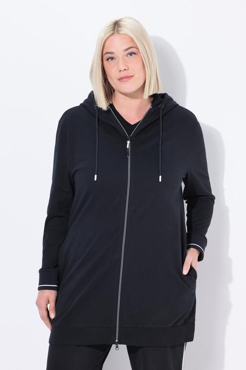 Produktbild Ulla Popken Sweatjacke, Zierpaspel, Oversized, Kapuze, 2-Wege-Zipper (62)