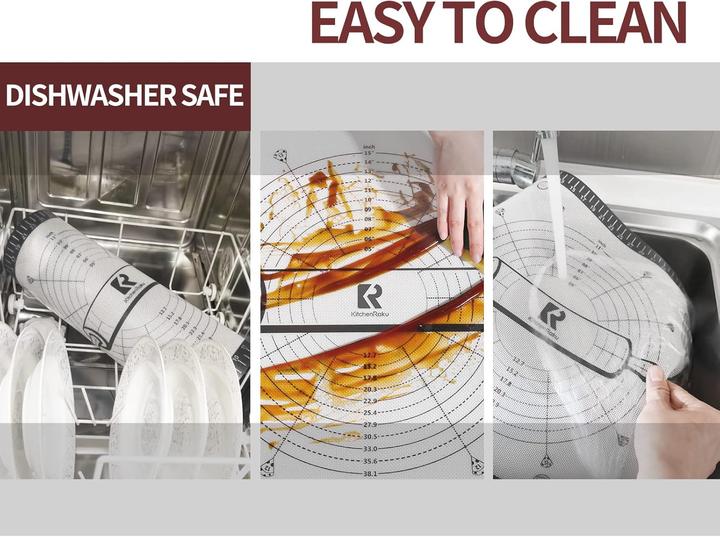 Produktbild KitchenRaku Antihaft Backmatte mit Messmarkierungen (91 x 61 cm)